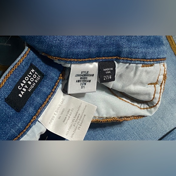 VERONICA BEARD | CAROLYN BABY BOOT TUXEDO STRIPE-Size:27/26” LIGHT WASH Blue - Picture 8 of 11